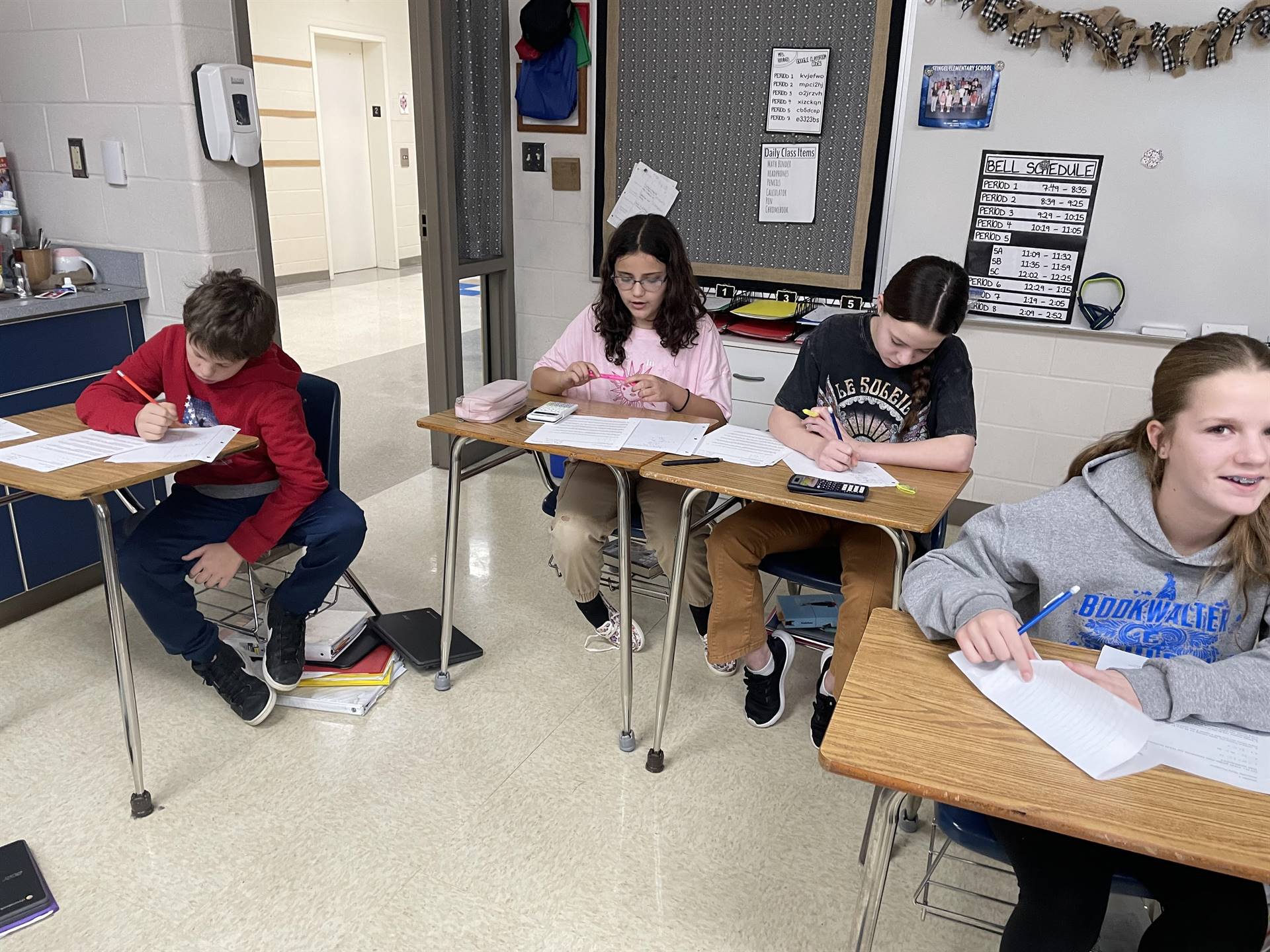 students working on math problems