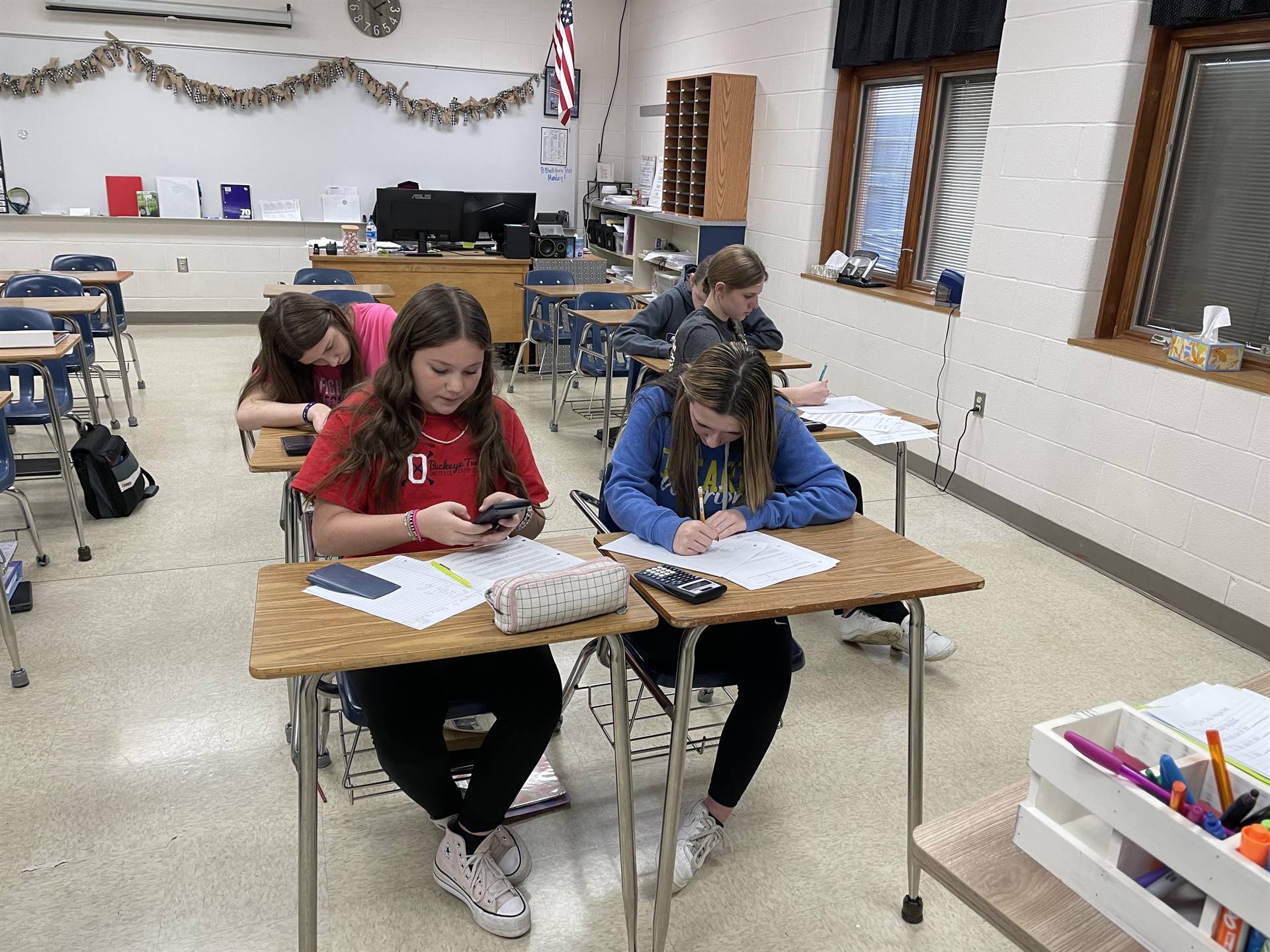 students working on math problems