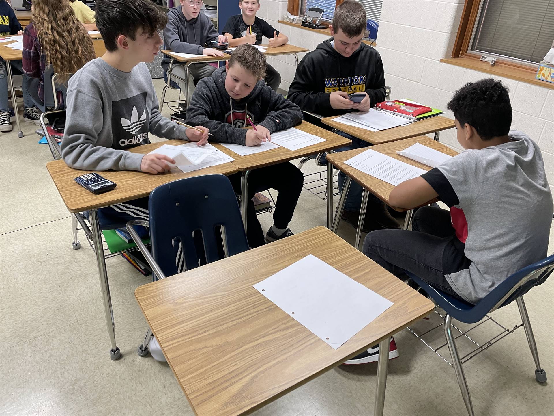 students working on math problems