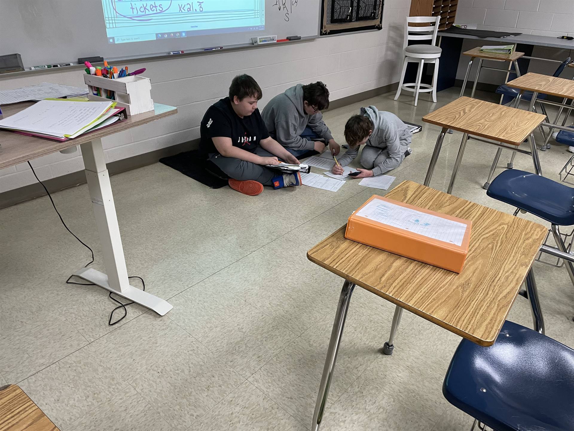 students working on math problems