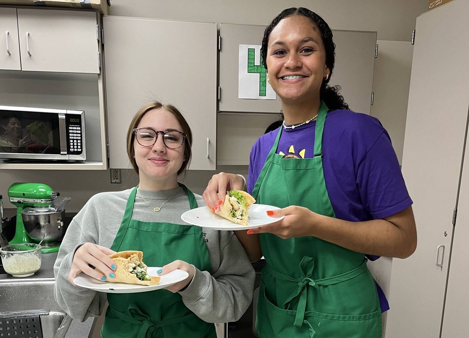 students with food