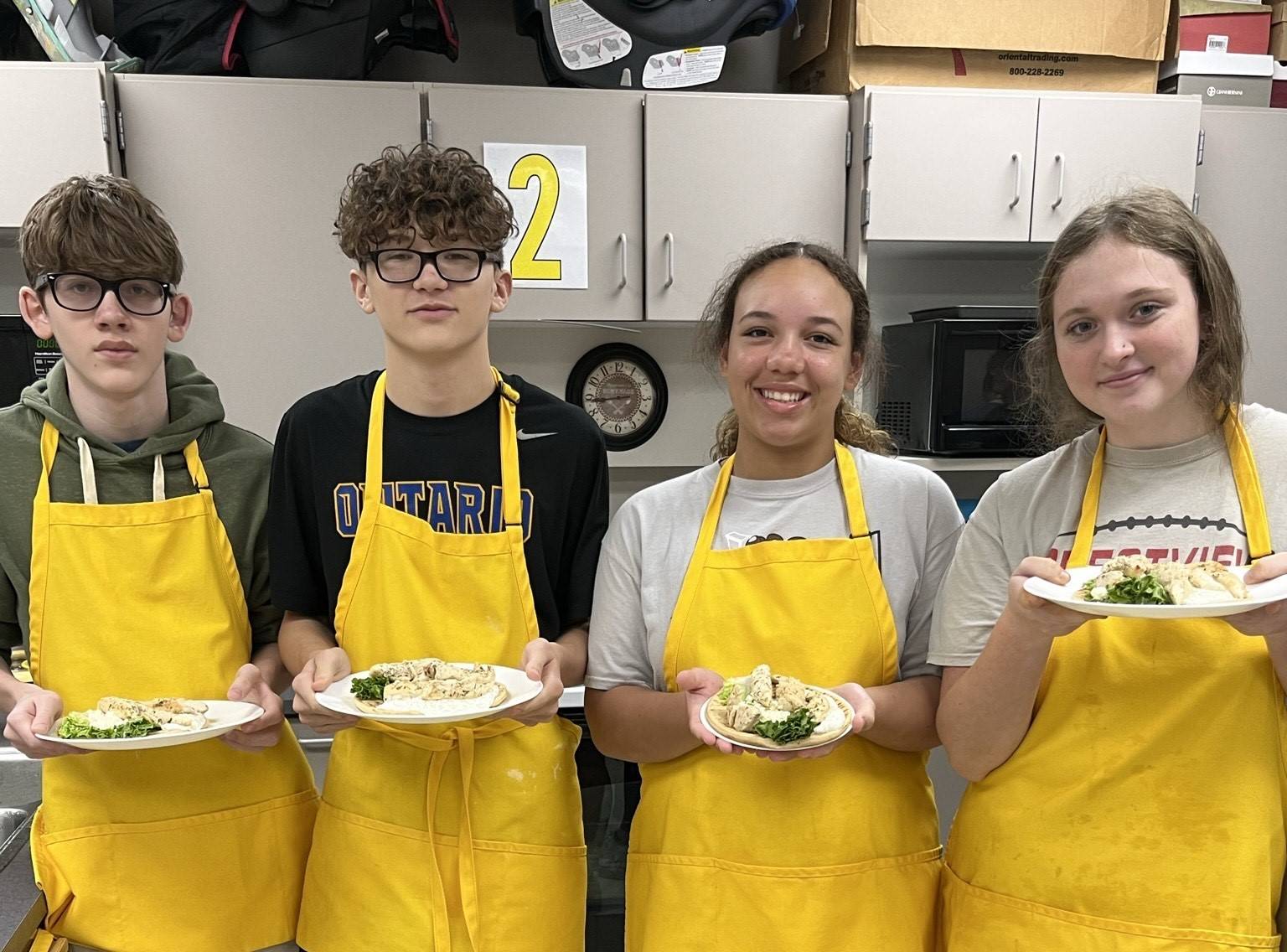 students with food