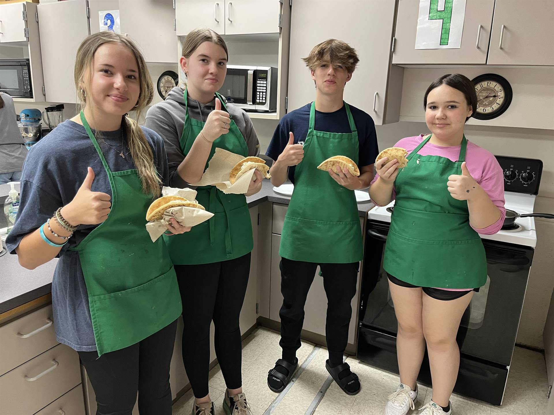 students with food