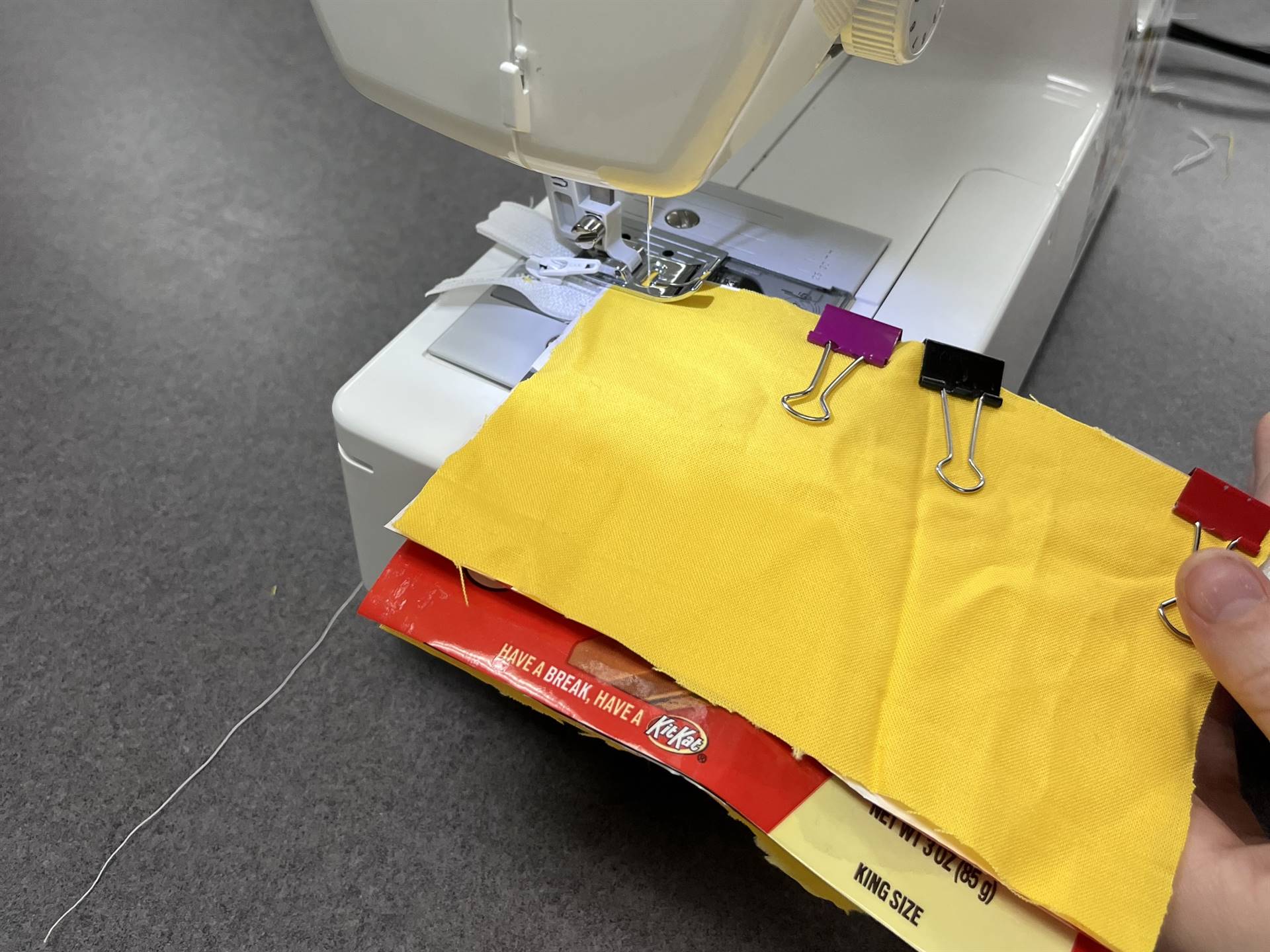 student sewing